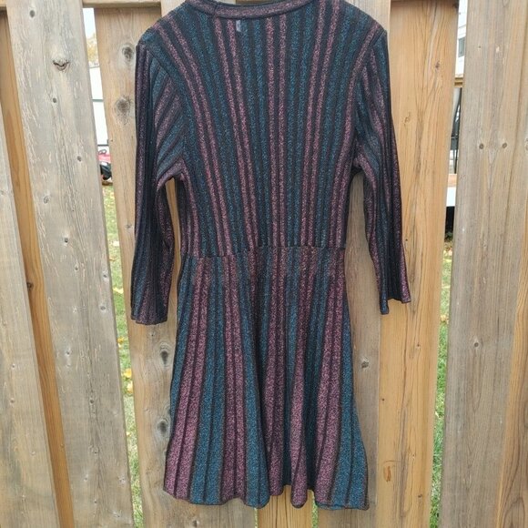 Scintillating Nanette Lepore Long Sleeve Sparkle Dress Women's Large SPARKLE - Picture 3 of 9